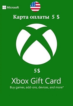 Карта оплаты Xbox Live 5 USD, регион USA, Gift Card (США)  | GameKeySoft